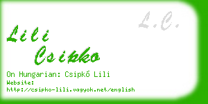 lili csipko business card